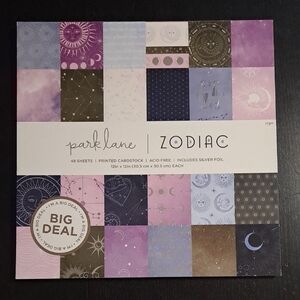 Park Lane witchy zodiac cardstock with silver foil accents, 6 pages + ephemera